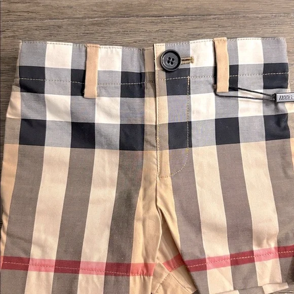 NWT [Burberry] Authentic Luxury Check Plaid Elastic Waist Shorts Toddler Sz 6M - Picture 5 of 13